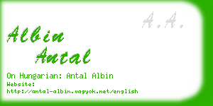 albin antal business card